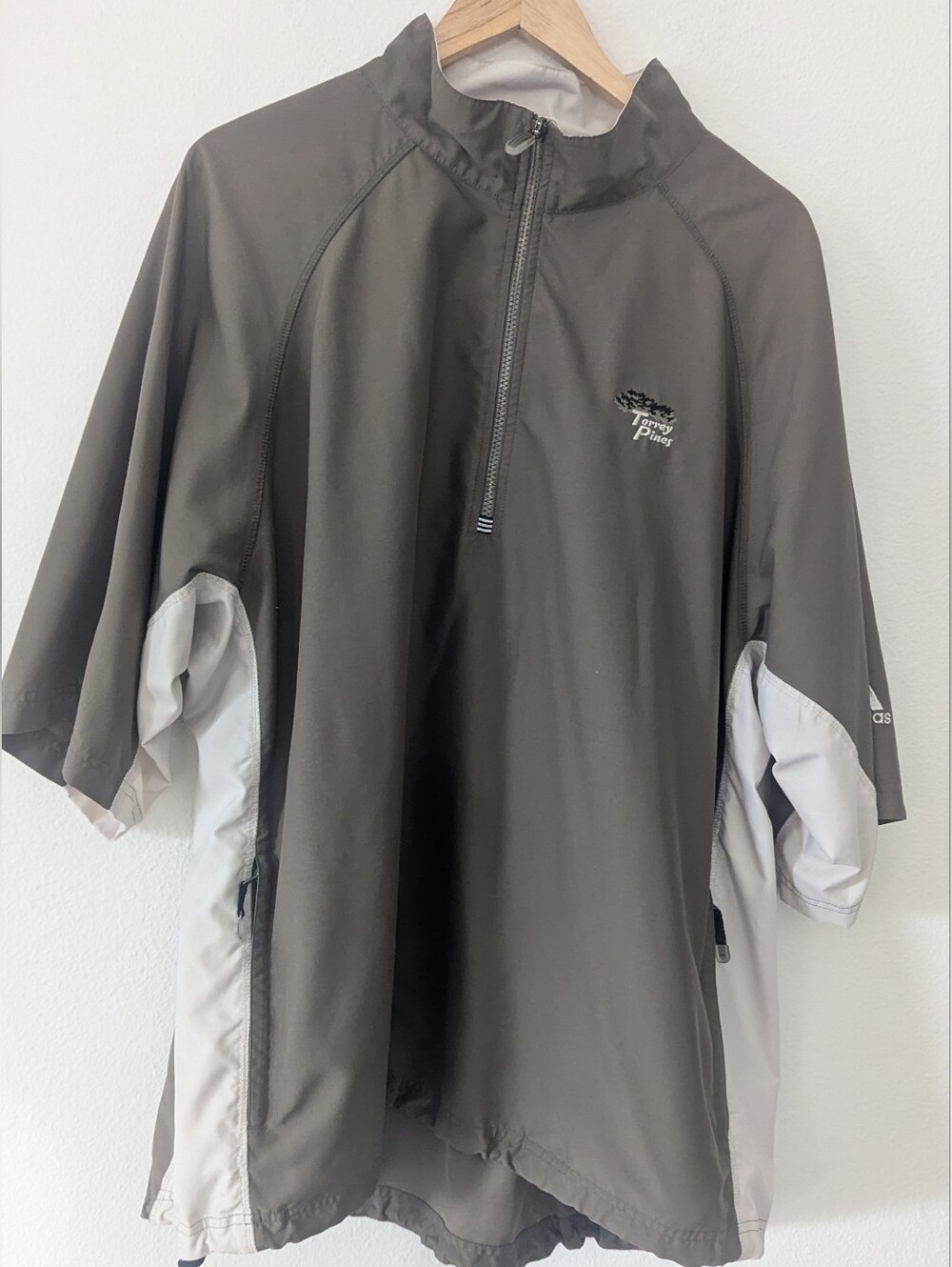 adidas Torrey Pines Olive and Light Gray Men’s Short-Sleeve ClimaShell